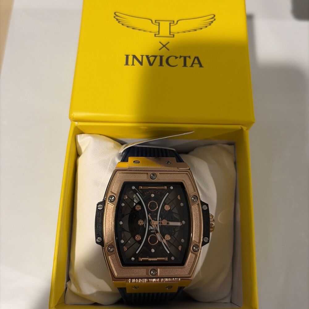 Invicta S1 Rally I by Invicta Men's Watch Rose GoldSkeleton Dial Blue Band 69846
